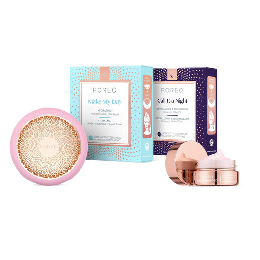 Foreo Hyper Hydra Ufo 3 Bundle - Face Moisturiser Device + 14 Ufo Activated Masks + Hydrating Night Mask, 15 Ml - Red Light Ther