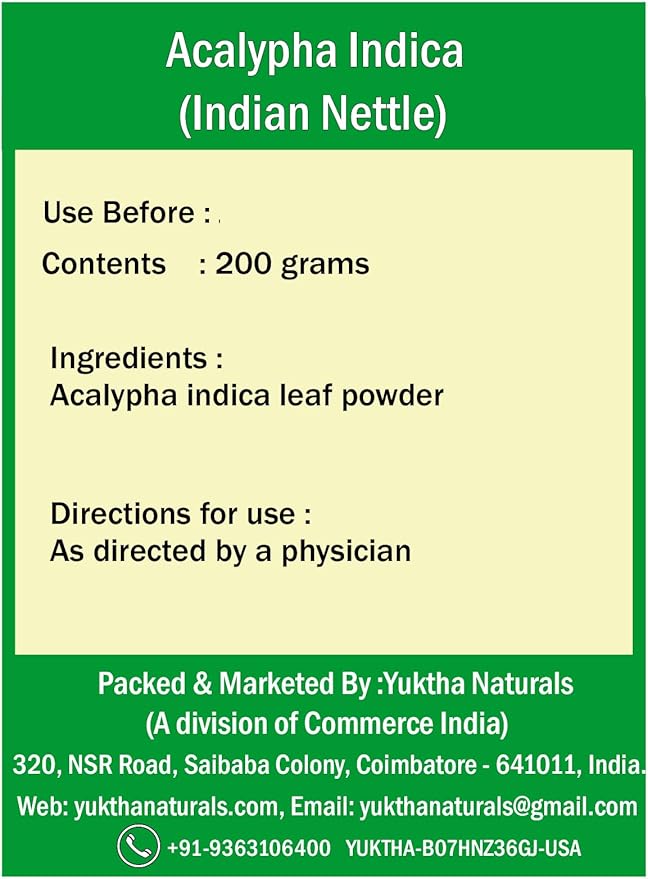 Naturals Harita Manjari Kuppaimeni/Acalypha Indica Powder/Indian Nettle - 200g