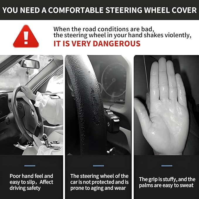 Elastic Car Steering Wheel Cover, Universal 15 inch Non-Slip Breathable Neoprene Steering Wheel Protector, Car Accessories for Women Men Fit Auto, Suvs, Truck Retro Mushroom