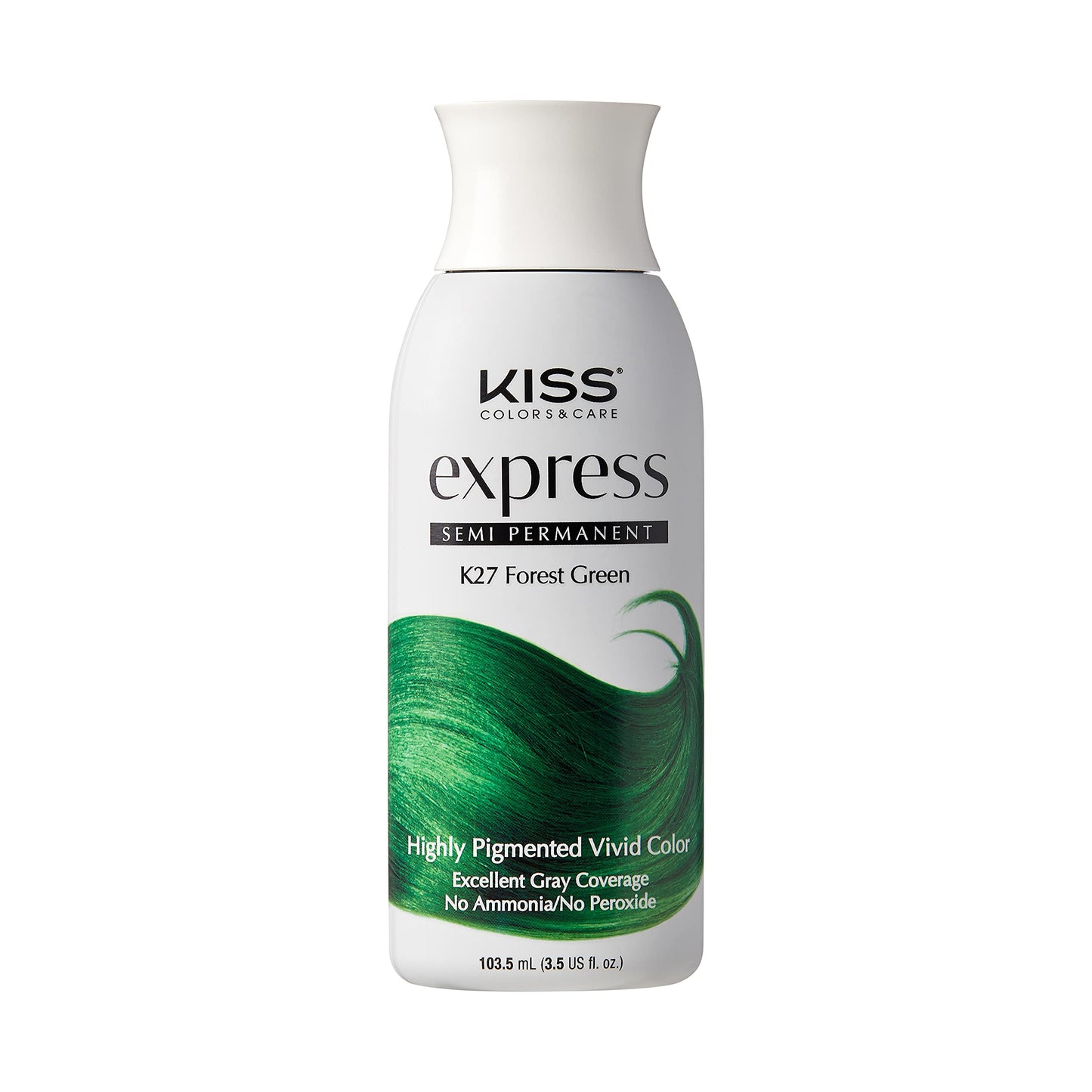 Kiss Express Semi-Permanent Hair Color 100Ml (3.5 Us Fl.Oz) (1 Count, Forest Green)