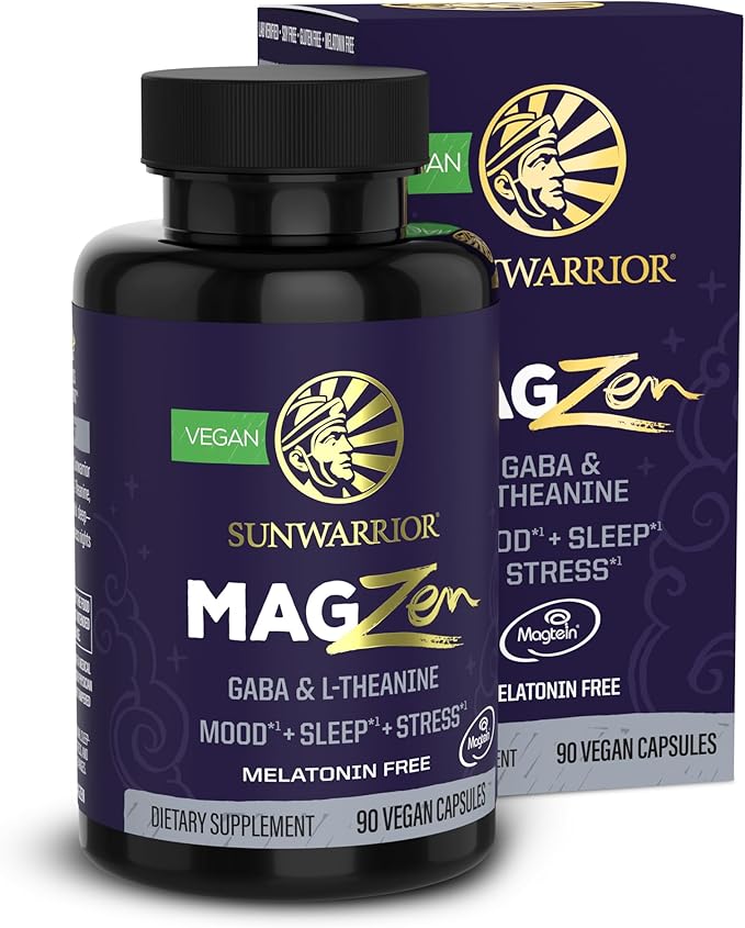 Magnesium Supplement + Zen Capsules Mood, Sleep & Stress Support with Magnesium, L-Theanine & GABA Promotes Relaxation, Sleep Quality & Mental Clarity – Vegan & Non-Drowsy – 90 Capsules