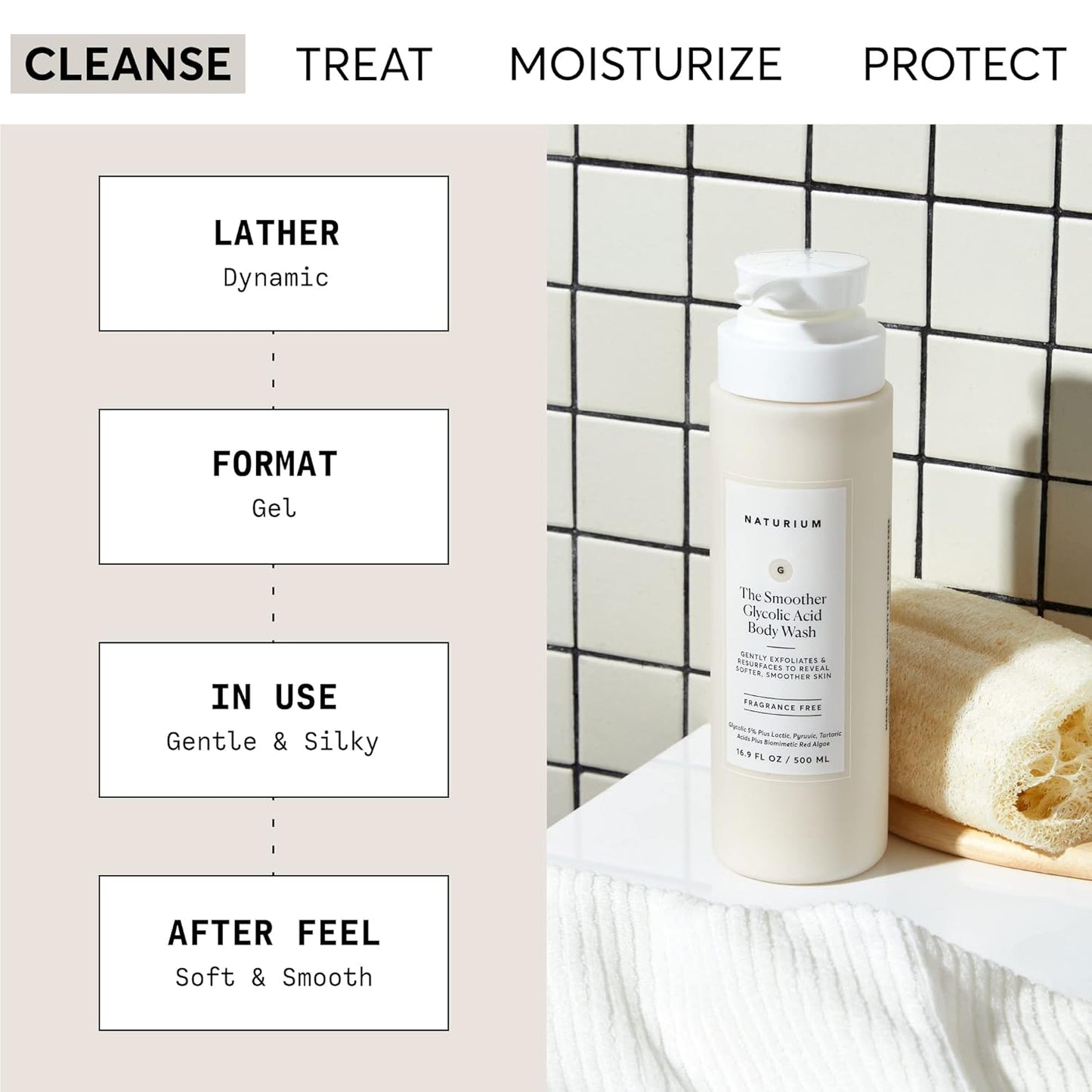 Naturium Calmer Ceramide Body Wash | Fragrance-Free & Moisturizing | 16.9 oz
