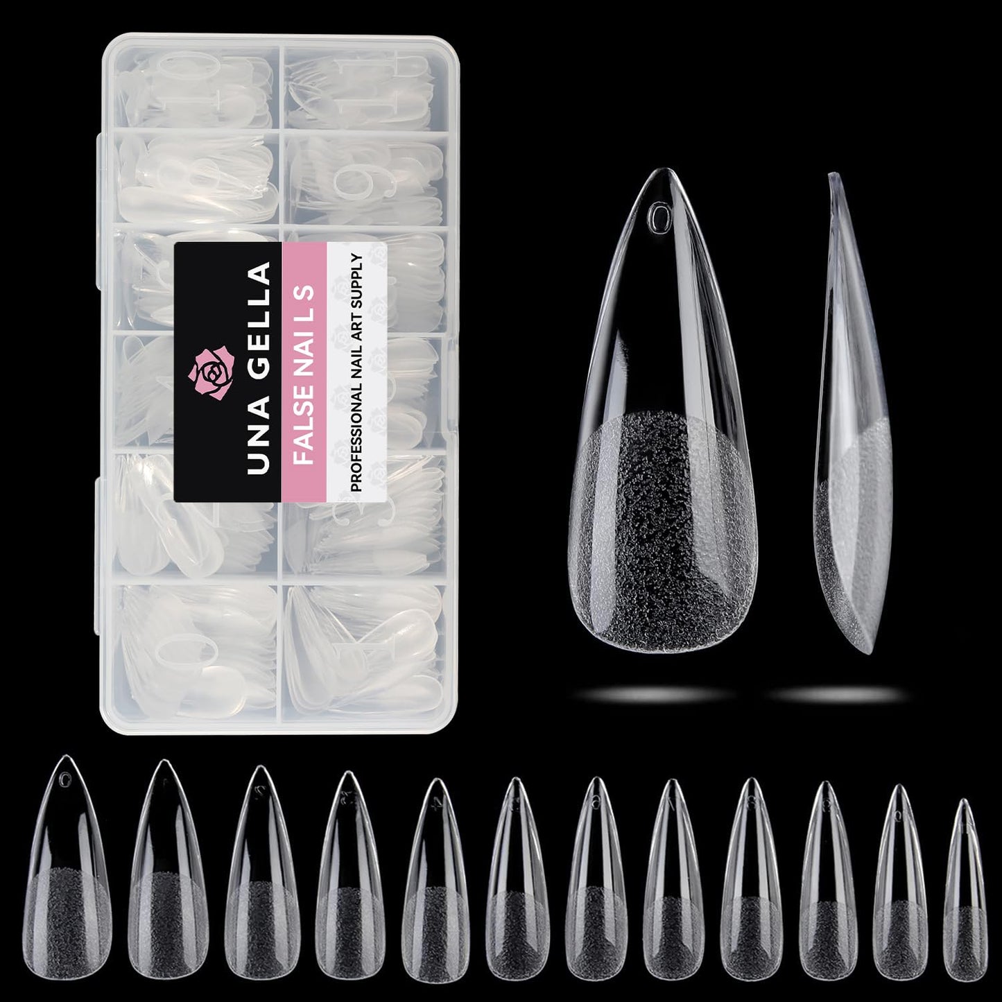 UNA GELLA Square Toe Nail Tips | 504 Pcs Soft Gel Full Cover | DIY Pedicure