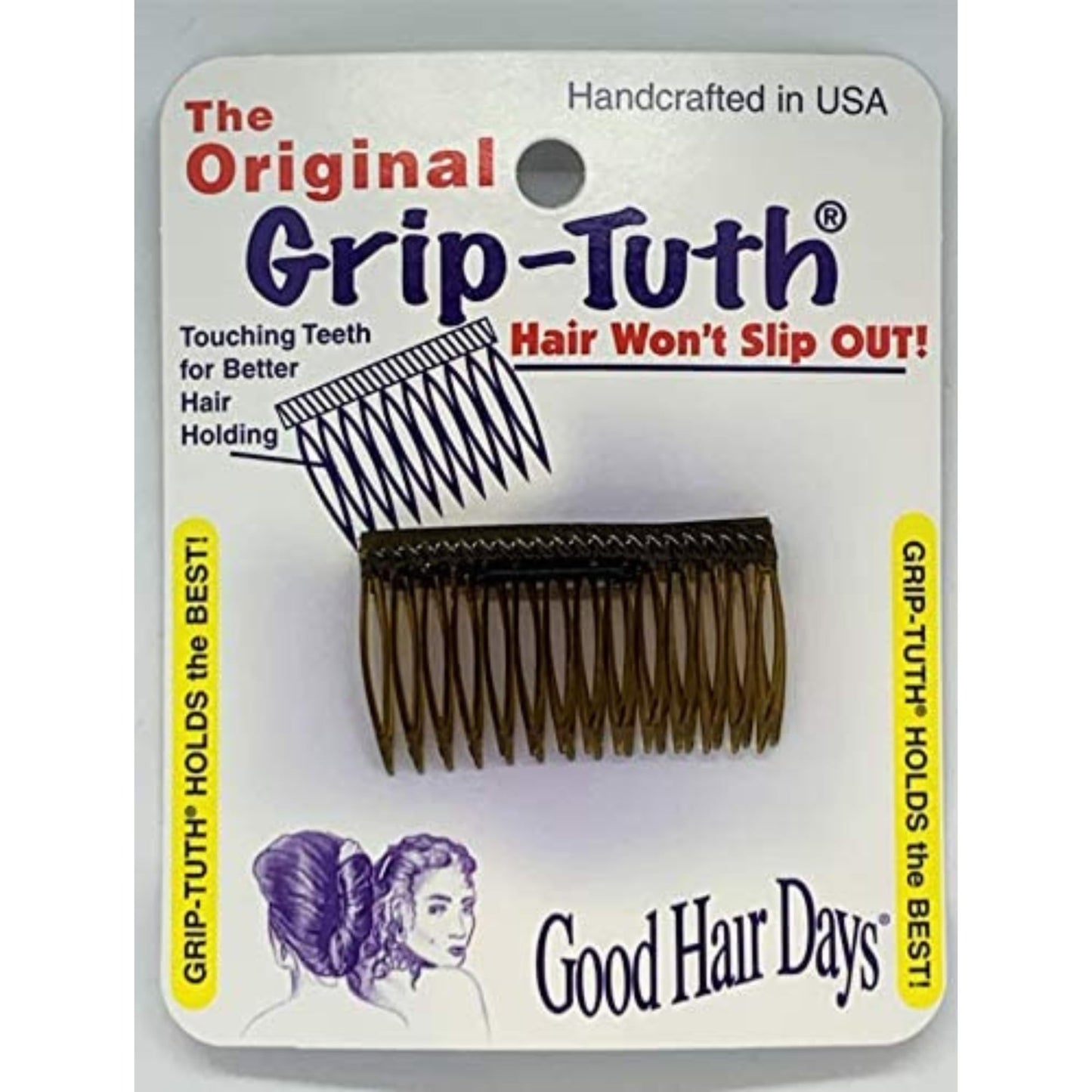 Good Hair Days Grip-Tuth Combs - Tuck Combs For Hair Decorative & Hair Styling - Fine And Thin Hair Accessories (Tortoise Shell,