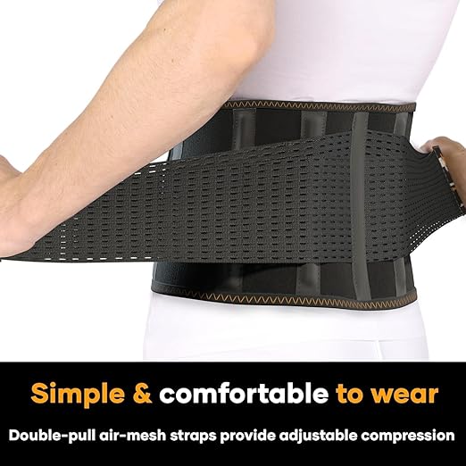 PLUS Lower Back Brace for Lifting at Work with Ergonomic Dimensional Lumbar Pad - Back Support Belt for Pain Relief for Men and Women - Medical Grade Orthopedic Waist Compression (X-Large)