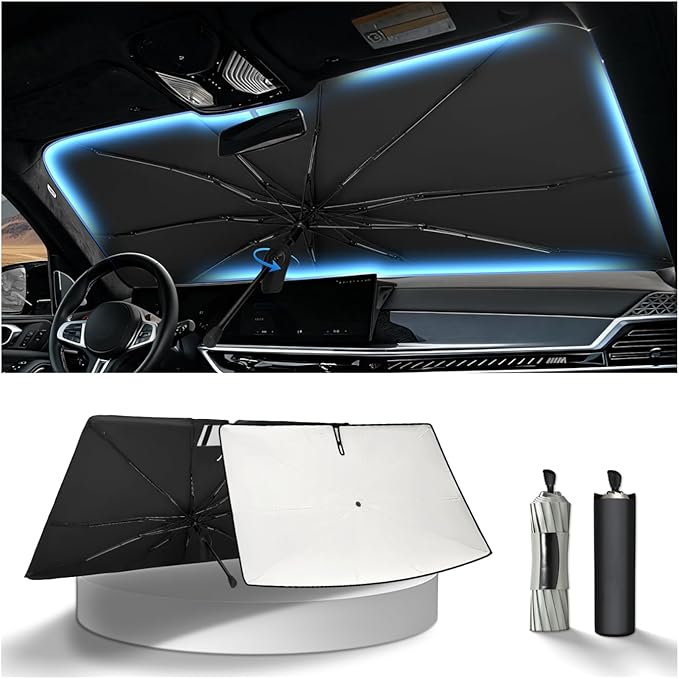 KUST Custom Fit Windshield Sun Shade Umbrella for Subaru Forester 2019-2025 2026 | Foldable Sunshade with Bendable Handle | Blocks Heat & UV Scratch Resistant Keep Cool Sunshield