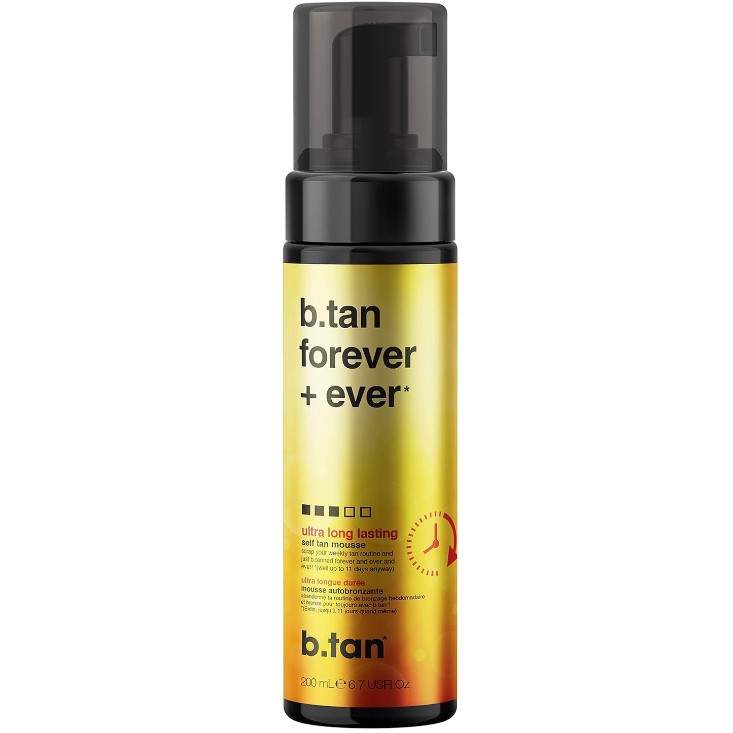 b.tan Ultra Long-Lasting Self Tanner Mousse | Vegan Dark Bronze Glow - 1 Hour Express
