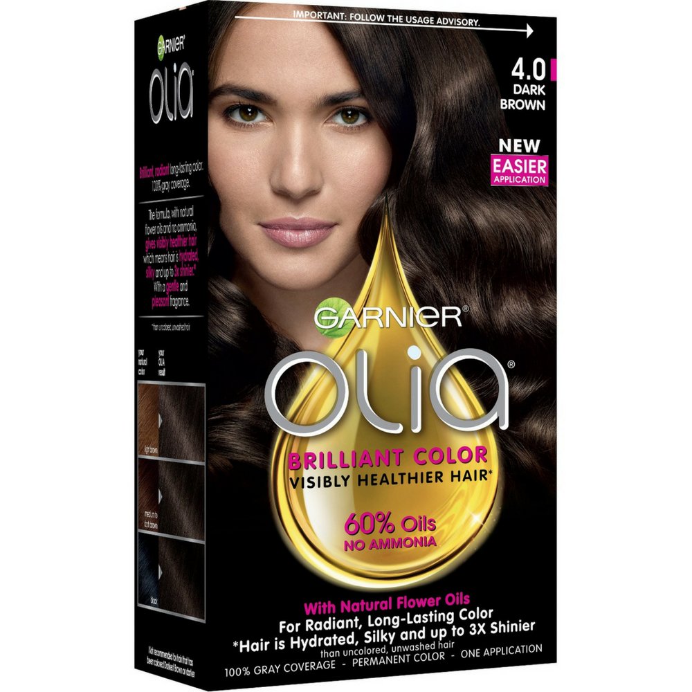 Garnier Olia Ammonia Free Hair Color [4.0] Dark Brown 1 Ea (Pack Of 4)
