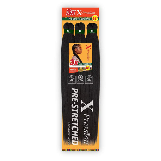 Sensationnel Braids Xpression 3X Pre-Stretched Braid 58'' (3-Pack, Bg)