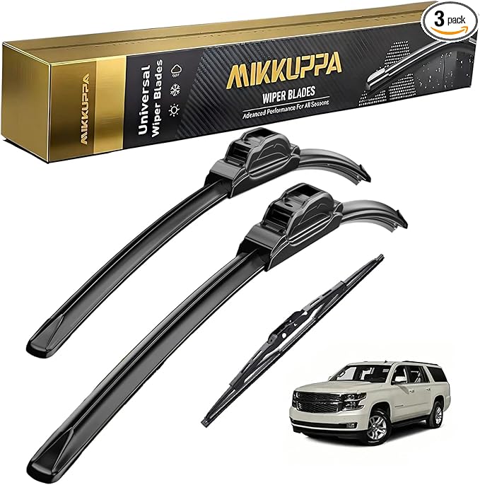 MIKKUPPA 22"+22"+12" Windshield Wipers Replacement for 2015-2020 Chevrolet Suburban Tahoe Cadillac Escalade - Front & Rear Wiper Blades with Rear, All Season Wiper Blades Set, U/J Hook (Pack of 3)