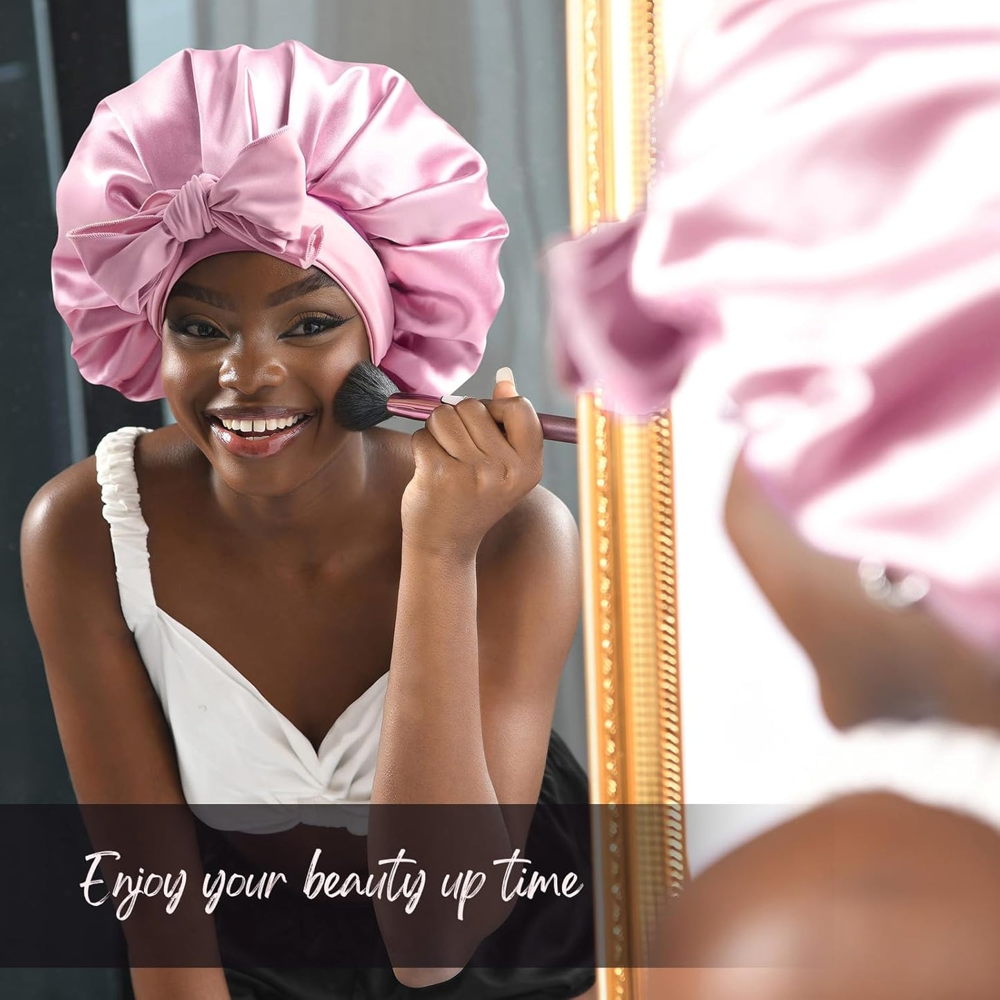 Silk Bonnet for Sleeping | Double Layer Satin Lined | Curly Hair - Sage