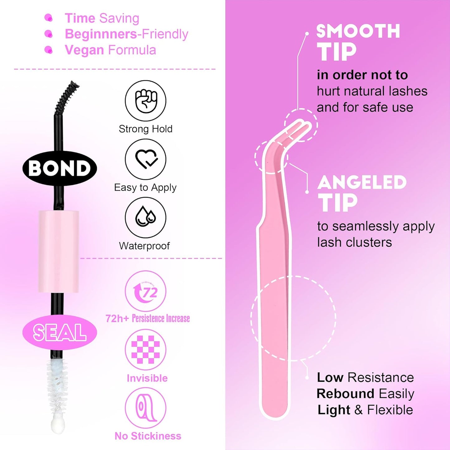 Pawotence DIY Lash Extension Kit | 280pcs 50D Individual Clusters 9-16mm