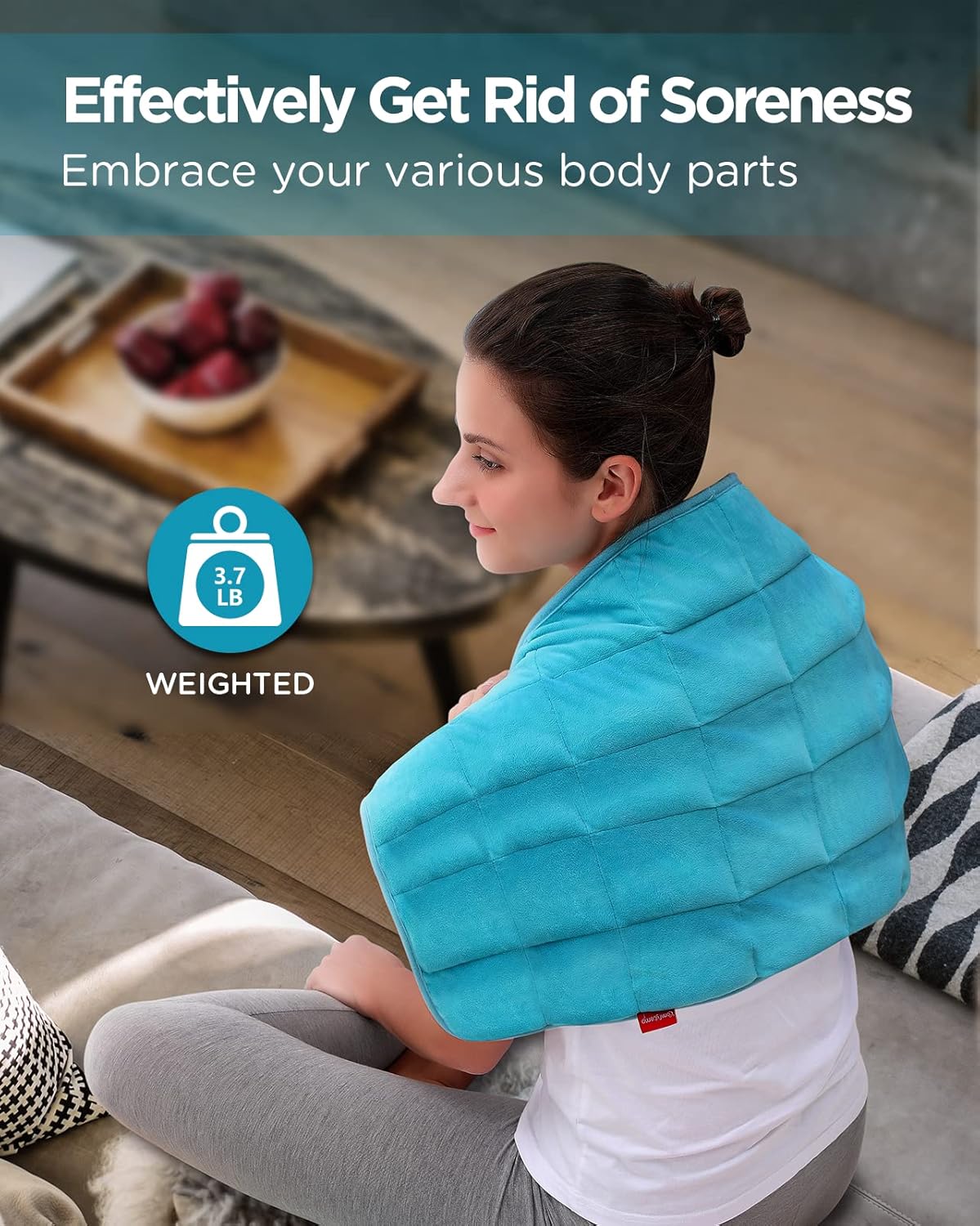 Comfytemp Weighted Heating Pad for Back Pain Relief & Cramps, Mothers Day Gifts for Mom, 17'' x 30'' Extra Large Heat Pad, 3.7lb Electric Heated Pad, 2H Auto-Off, Machine Washable