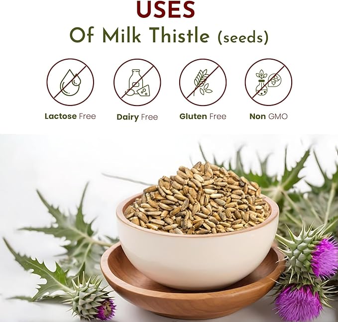 Organic Way Whole Milk Thistle Seeds (Silybum marianum) - European Wild-Harvest, Organic & Kosher Certified, Vegan, Non GMO & Gluten Free, USDA Certified, Origin - Albania (4 Oz)