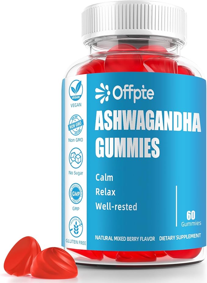 Ashwagandha Gummies for Women and Men, KSM-66 Ashwagandha Root Extract Supplement, 0 Sugar Chewable Vegan(Mixed Berry C)