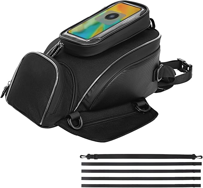 Motorcycle Tank Bag for Triumph Tiger 1050 2007-2013 2014 2015 2016 2017 2018 2019 2020, Strong Magnetic Waterproof Oxford Black Motorbike Quick Release Pannier Bag