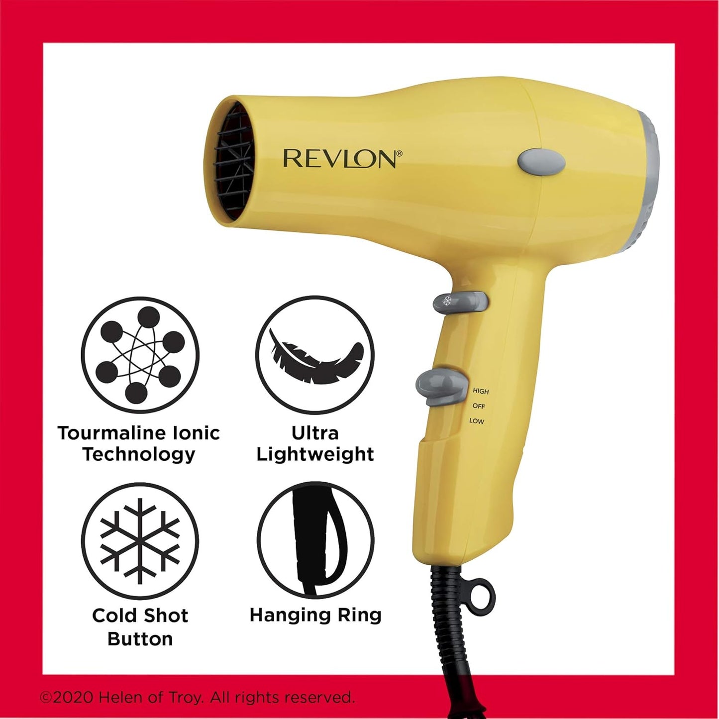 REVLON 1875W Travel Hair Dryer – Lightweight, Salon-Style Blowouts | Black