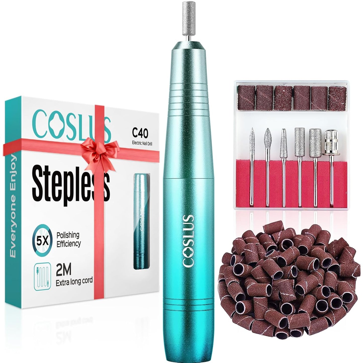 Professional Electric Nail Drill | Portable Acrylic & Gel Nail Kit | Blue