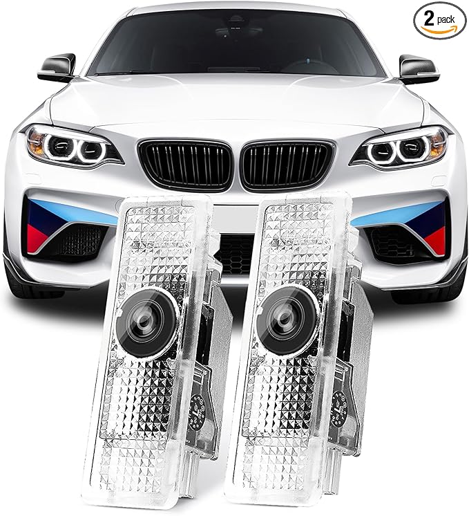 Never Fade HD Door Light Logo Projector Compatible with 1/2/3/4/5/6/7/M/X/Z/GT Series Accessories, 2Pcs 3D LED Ghost Shadow Laser Car Courtesy Step Light Puddle Lamps (MPerformanceLogo)