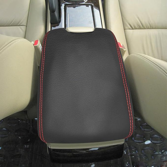Compatible with Center Console Armrest Cover for Honda Accord 2008 2009 2010 2011 2012 Leather Arm Rest Storage Box Lids Cushion Protector Pad