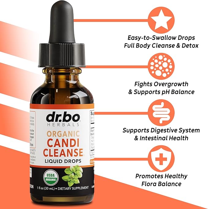 Candi Cleanse & Chlorophyll Liquid Drops - Organic Oregano Oil Drops & Liquid Chlorophyll Odor Cleanse Support - Natural Oral Gut Cleanser Detox, Internal Deodorant, Body Deodorizing Supplement