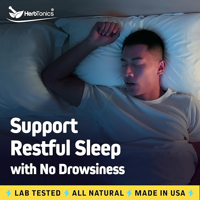Herbtonics Night Time Weight Supplement & Sleep Aid – Dual-Action Metabolism & Appetite Support | Melatonin, L-Theanine, Lemon Balm, Green Tea Extract | GLP-1 Support | 60 Vegan Capsules