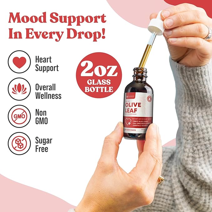 Rejuvica Active Olive Leaf Extract | Naturally Occurring Oleuropein Liquid Drops for Immune & Heart Support | Fast-Absorption, Vegan, Alcohol-Free | 4 fl oz