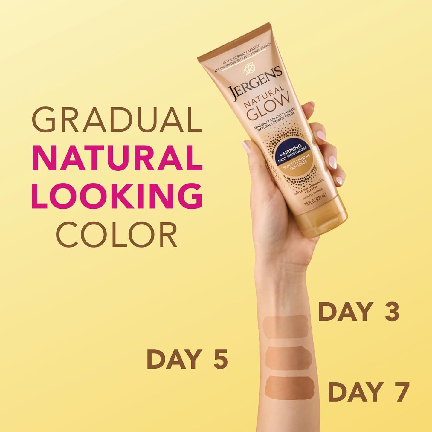 Jergens Natural Glow Daily Moisturizer | Firming for Medium to Tan Skin