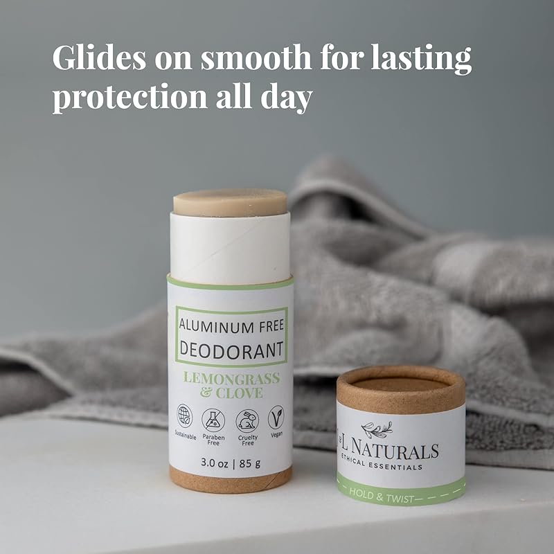 J&L Naturals Aluminum Free Deodorant for Men & Women | 100% Natural Ingredients With Coconut Oil, Shea Butter, & Essential Oils | Sustainable, Eco-Friendly (Citrus & Spicy, 3.0 Oz (Pack of 4))