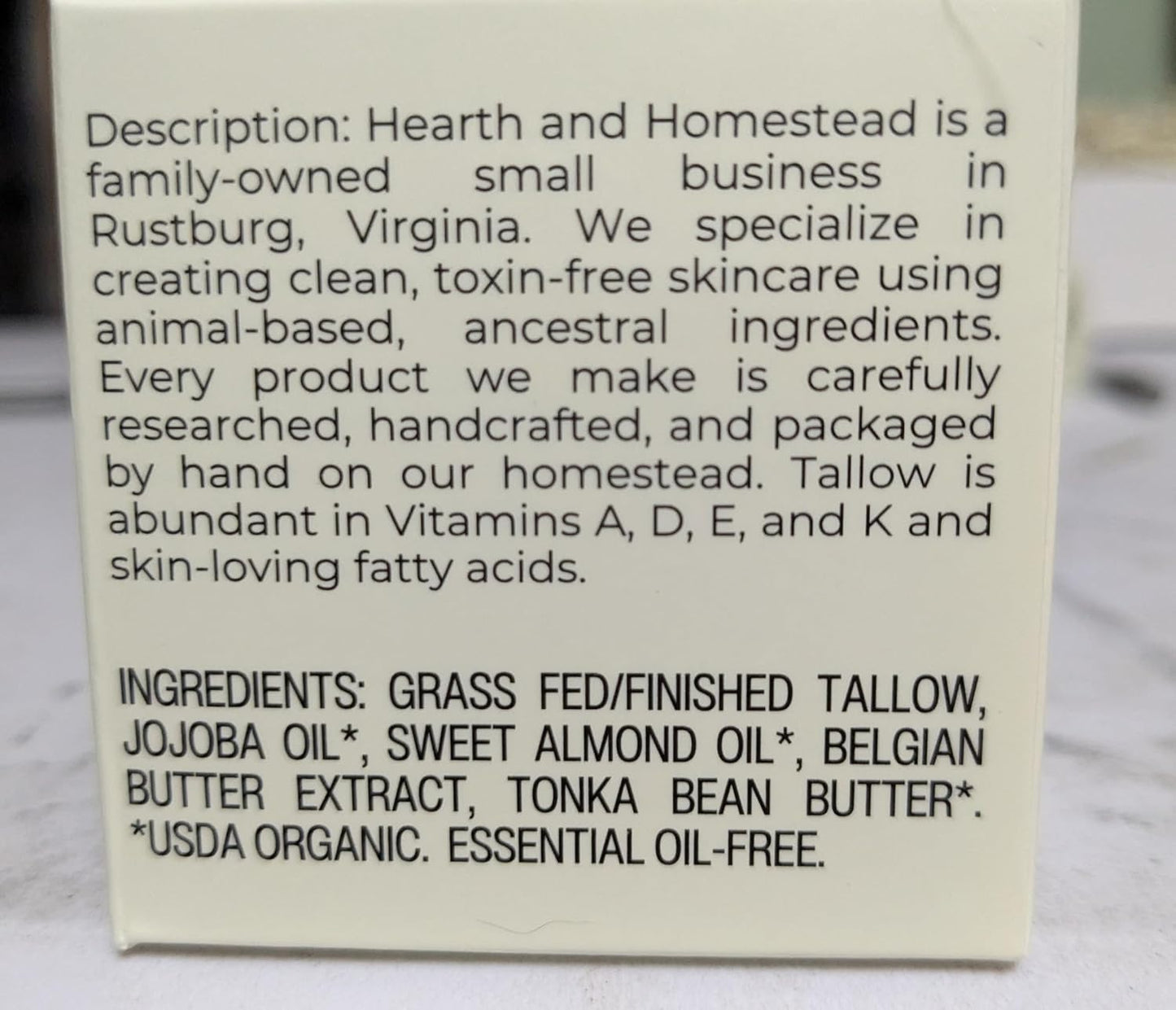 Handmade Unscented Whipped Tallow Balm | Organic Body Butter for Eczema & Rosacea - 1.3 oz