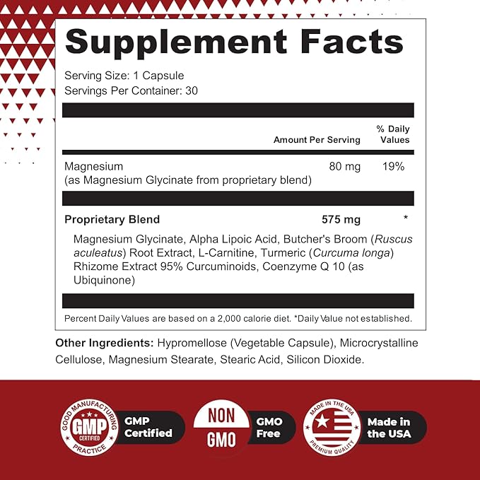 NerveFreedom Capsules - Plant-Based Formula with Turmeric, Alpha Lipoic Acid, and Magnesium Glycinate – Non-GMO, Made in The USA, Easy-to-Use, 30 Capsules, 1 Month Supply