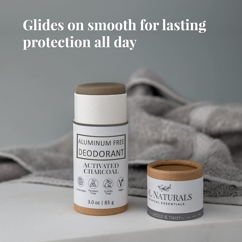 J&L Naturals Aluminum Free Deodorant for Men & Women | 100% Natural Ingredients With Coconut Oil, Shea Butter, & Essential Oils | Sustainable, Eco-Friendly (Unscented & Woody, 3.0 Oz (Pack of 4))
