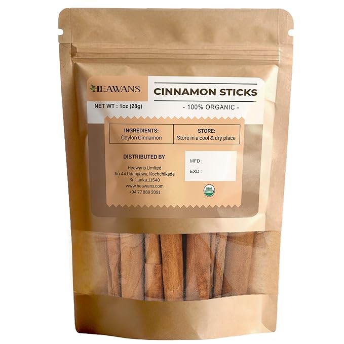 Heawans Organic Ceylon Cinnamon Sticks (1 oz), not cassia cinnamon