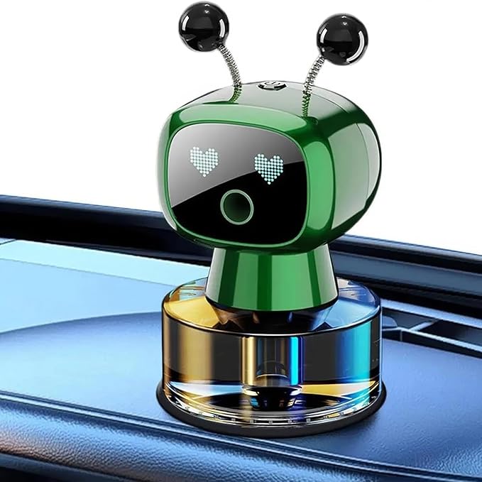 Amposei Smart AI Robot Air Freshener, Aromatherapy Diffuser for Car, Automatic Spray, Ideal Gift Decor for Perfume Lover (Green Gardenia)