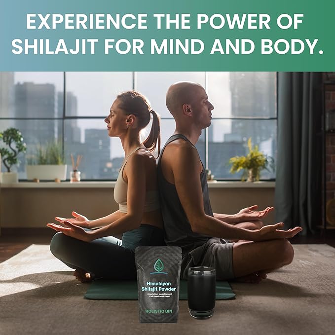Holistic Bin Raw Himalayan Shilajit Powder - Shilajit Extract (Asphaltum Punjabianum) - No Fillers, Rich in Fulvic Acid & Trace Minerals - Premium Supplement for Energy & Wellness - 25 Servings