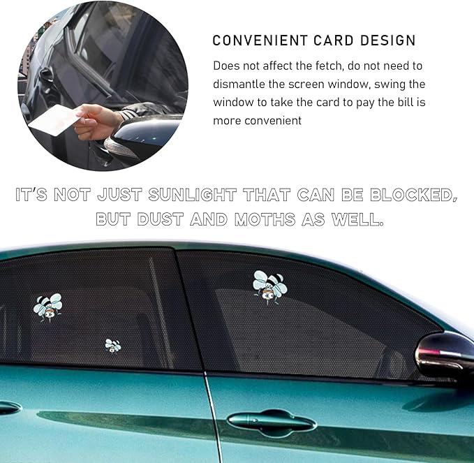 2 PCS Window Shades, Auto Front Rear Side Sun Shades for Block Heat & UV Protection, Breathable Mesh Baby Screen Covers, Universal Car Accessories (Front)