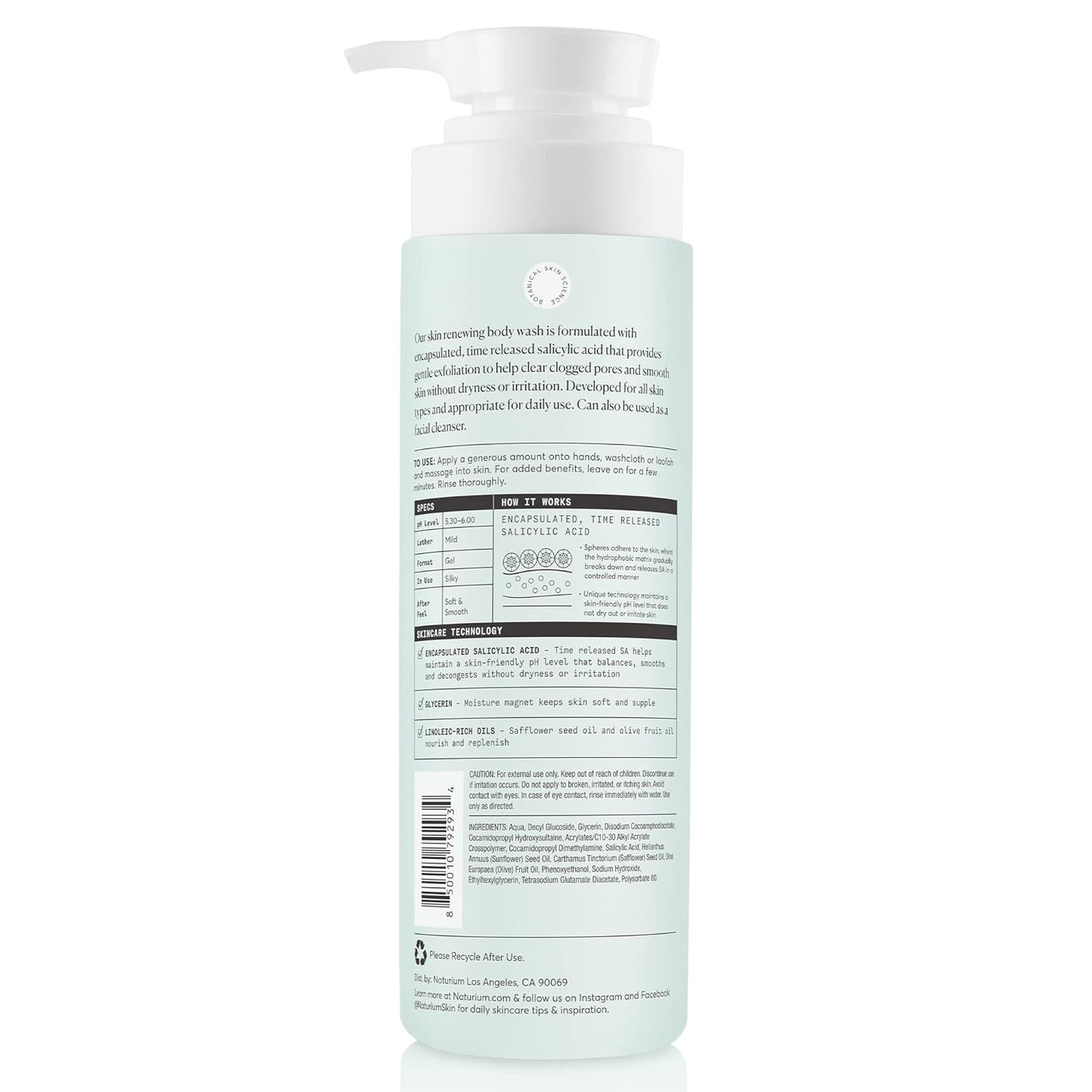 Niacinamide Body Wash | Cleansing & Hydrating Gel-Serum | 16.9 oz | Paraben-Free