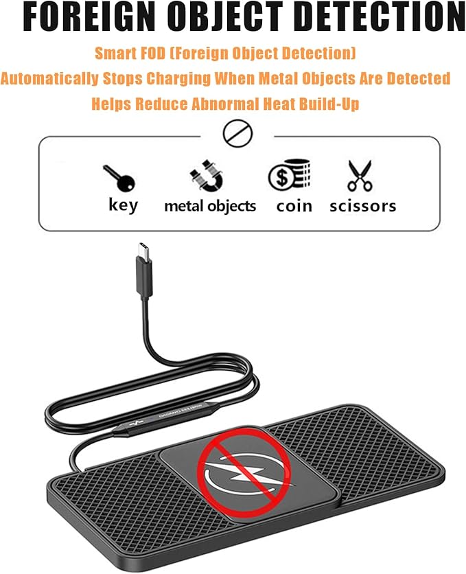 Wireless Car Phone Charger for Lexus NX200t/NX300/NX300h, Type C/USB 20W Fast Charging Pad, Non-Slip Charging Station for Travel Home Office Desk, Lightweight,Type-C