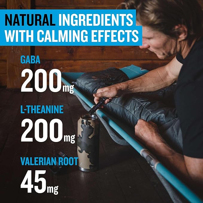 GABA L Theanine Supplement | Melatonin-Free Sleep Aid for Adults | Valerian Root for Night Support & Restful Sleep | GABA Calm Liquid Drink Mix for Adults | Lemon Ginger, Pack of 10