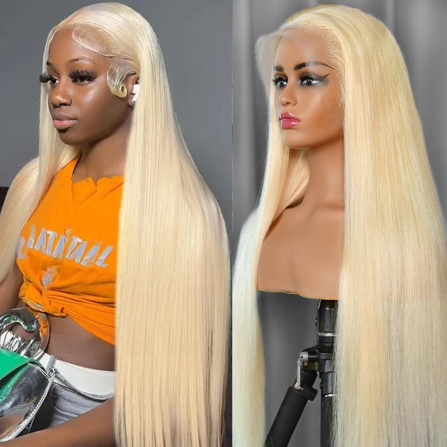 Nicele Ann 613 Lace Front Wig Human Hair 13X4 Straight Blonde Lace Front Wigs Human Hair Pre Plucked Glueless Wigs 180 Density B