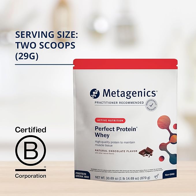 Metagenics Perfect Protein with Cross-Flow Micro-Filtered Whey Isolate & Hydrolyzed Whey Protein - 30 Servings - Chocolate