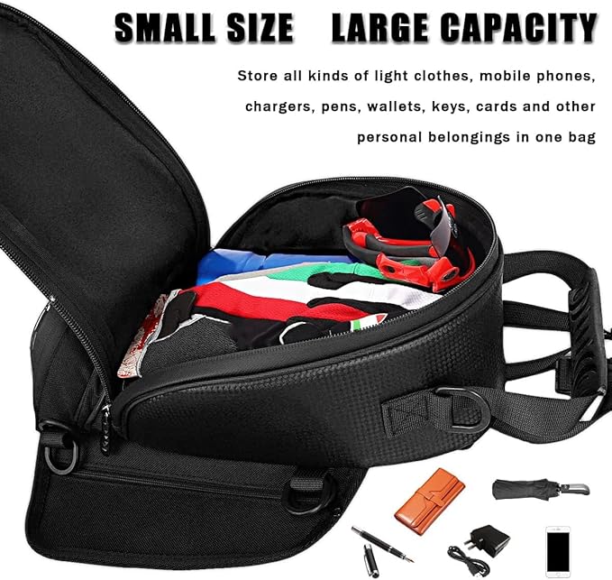 Motorcycle Tank Bag for Harley Davidson Road Glide Special, Strong Magnetic Waterproof Oxford Black Motorbike Quick Release Pannier Bag