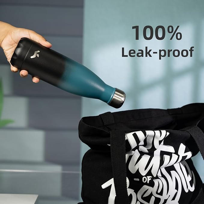 Insulated Water Bottles,12 oz Double Wall Stainless Steel Vacumm Metal Flask for Sports Travel,Indigo Black