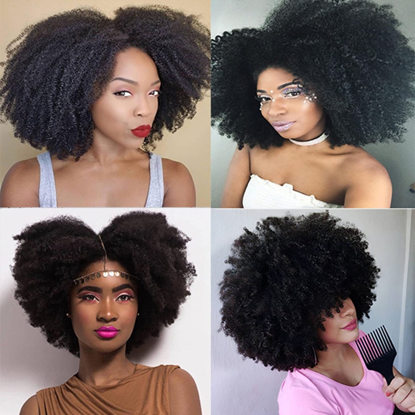 Saga Queen Brazilian Afro Kinky Curly Clip In Hair Extensions 9Pcs 20Clips 120G/Pck Brazilian Virgin Remy Human Hair Afro Clip I