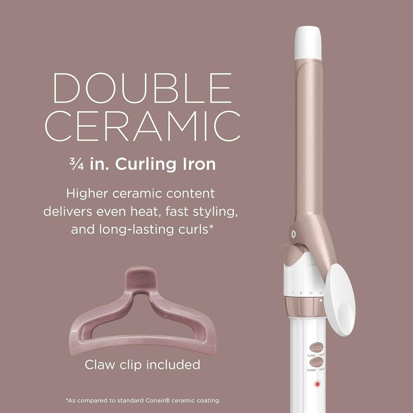 Conair Double Ceramic 1.5-Inch Curling Iron | Soft Waves for Medium/Long Hair