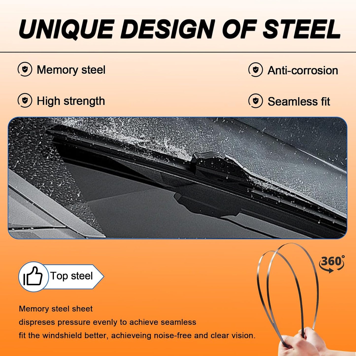 HULADAED® 26''+18''+9'' Windshield Wipers Replacement for Hyundai Veloster 2017 2016 2015 2014 2013 2012,Silicone Front Rear Wiper blades for MY Car-All Weather & Quiet(3 PACK)