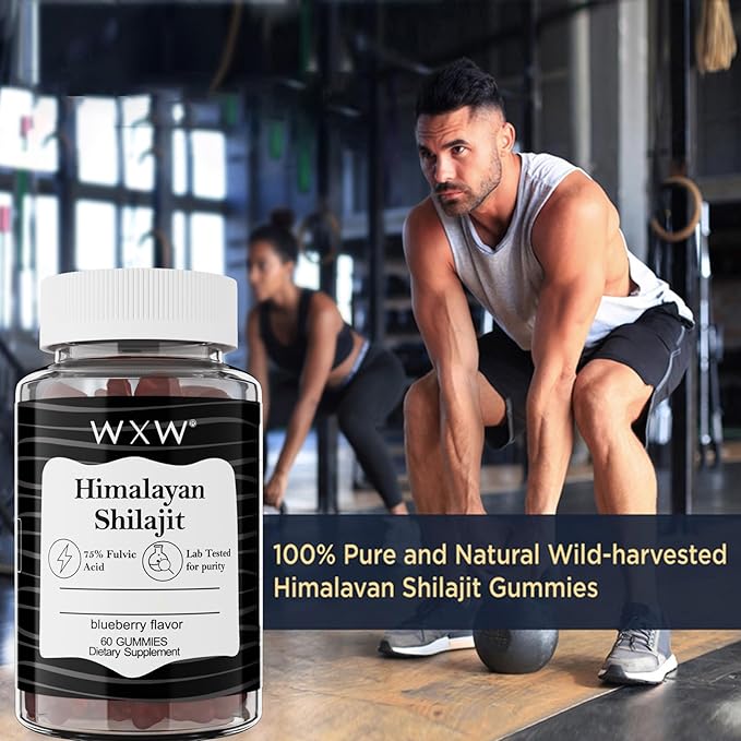WXW Shilajit Gummies Pure Himalayan Organic Manuka Honey MGO +263 High Potency for Men & Women 85+ Trace Minerals 75% Fulsive Acid Lab Tested 240 Gummies