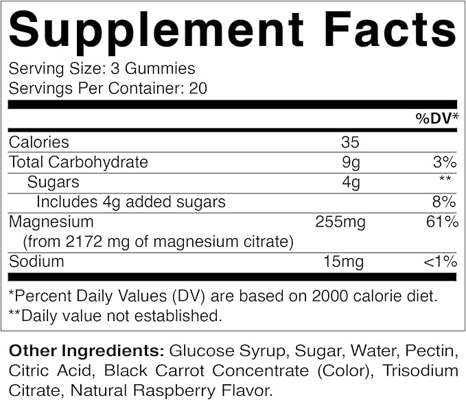 Vitamatic Extra Strength Magnesium Gummies – 255 mg (Elemental Magnesium) per Serving – 60 Vegan Gummies Supports Relaxation, Muscle & Nerve Function, Bone Health & Energy Production