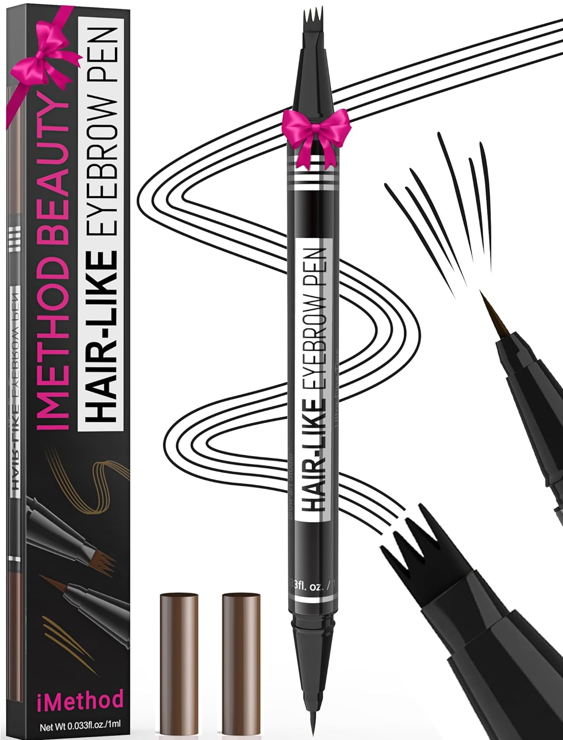 Microblading Eyebrow Pen | 2-in-1 Dual-Ended Pencil for Women | Light Brown