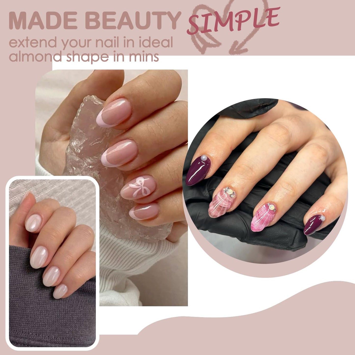 UNA GELLA Square Toe Nail Tips | 504 Pcs Soft Gel Full Cover | DIY Pedicure